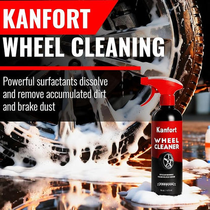 Wheel and Tire Cleaner Spray, Car Cleaning Supplies for Brake Dust, Grime & Rust Removal, Car Wash Wheel and Rim Cleaner for Alloy, Metal & Rubber, Quick Dry, No Residue