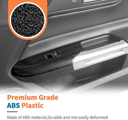 JeCar 4pcs Carbon Fiber Interior Door Handle Trim Cover Kit for Ford Mustang 2015-2024