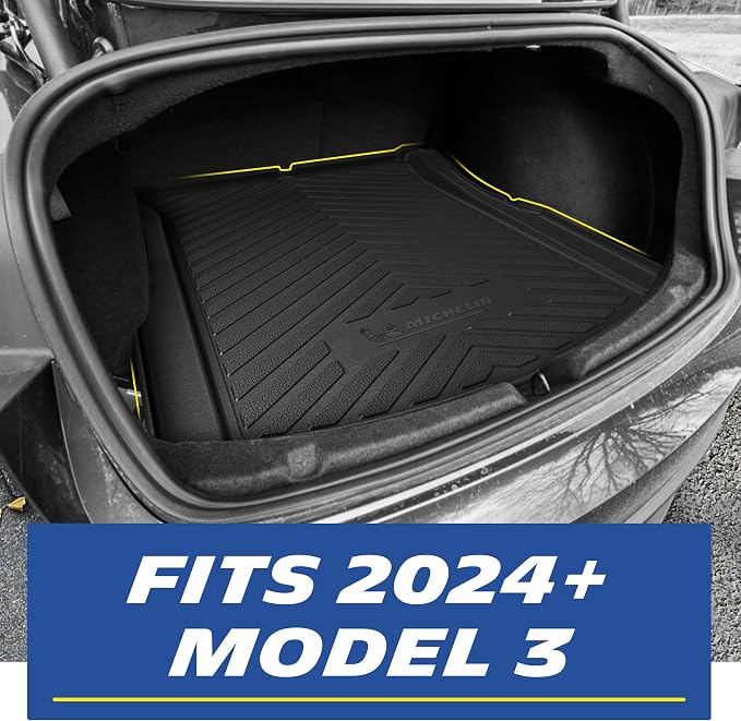 Michelin Vehicle Mat, All-Weather TPE Custom Fit Liner for Tesla Model 3 Trunk Mat 2024-2027(1 Piece), Premier
