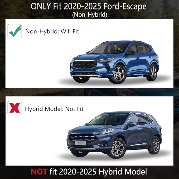 KARPAL Floor Mats for 2020-2025 2026 Ford Escape (NOT Fit Hybrid), Custom Fit TPE All Weather Ford Escape Accessories 1st & 2nd Row Floor Liner & Cargo Liner
