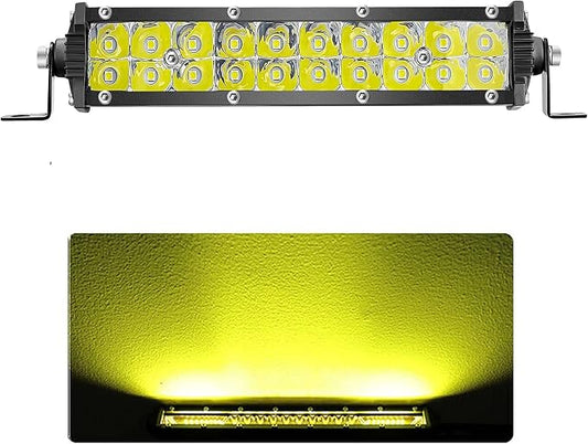 Amber Slim LED Light Bar, 7Inch 12V-60V Offroad Driving Light Bar for Trucks 60W 6000lm Combo Beam, Waterproof Ultra Slim LED Off Road Lightbar for ATV UTV RV Mower Golf Cart Boat