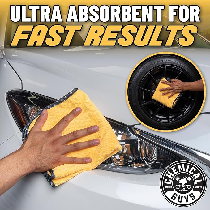 Chemical Guys Miracle Dryer Microfiber Drying Towel 2 Pack (36" x 25") - Super Absorbent and Scratch-Free Drying for Cars, Trucks, and SUVs (MIC72102)