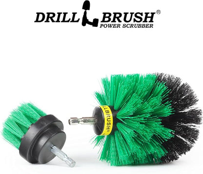 2 Piece Green Medium Stiffness Drill Rotary Cleaning Drillbrushes for Cleaning Kitchen, Cabinet, Counter, Linoleum, and General Purpose Scrubbing by Drillbrush
