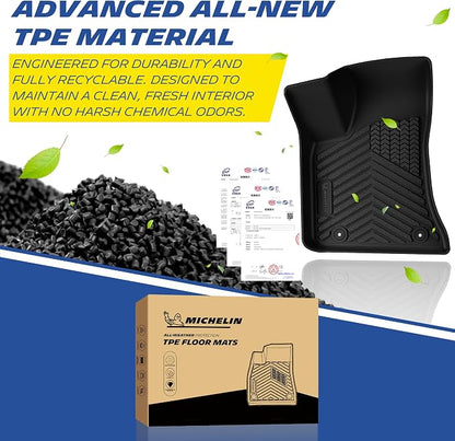 Michelin Vehicle Mats, All-Weather TPE Custom Fit Liner for 2011-2023 Dodge Charger RWD/Chrysler 300 RWD, Premier