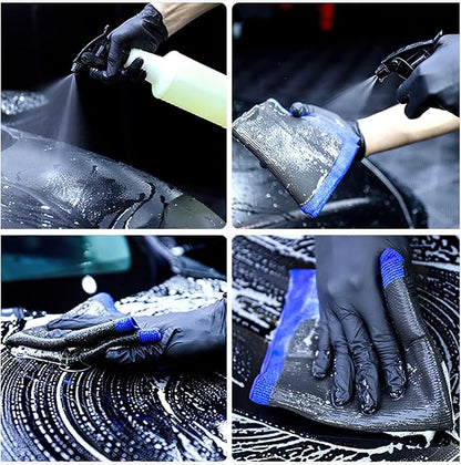 Clay Towel 2 Pack Auto Detailing - Fine Grade Microfiber Car Chamois Towel - DIY Detail Clay Bar Alternative