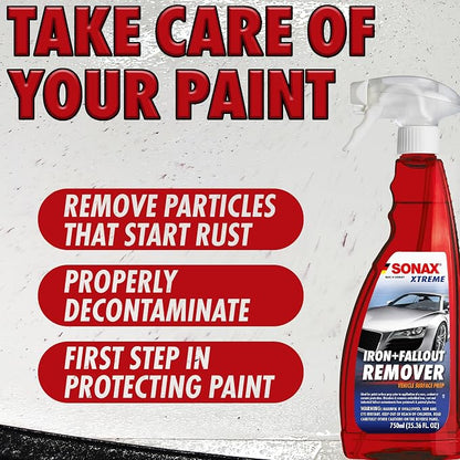 SONAX Iron + Fallout Remover | High-Performance Decontamination Spray for Paint, Glass & Wheels | Dissolves Embedded Contamination, Industrial Residue & Lime Scale | Fast Acting Formula | 5L | 513505