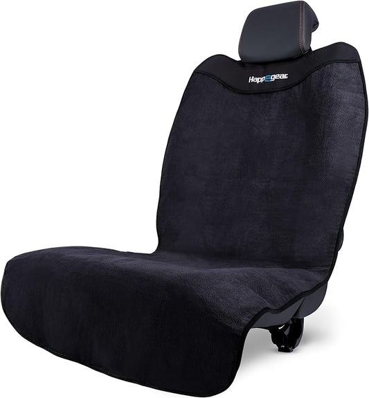 HAPPEGEAR Happeseat Waterproof Car Seat Cover & Protector – Universal Fit Car Seat Towel Cover – Non-Slip Backing, Easy Install & Storage, Machine Washable, Fits Front & Back, Black