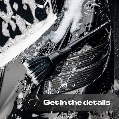 Blackline Car Detail Brushes- Luxury Car Detailing Brush Set for Interior and Exterior - Best Auto Detailing Brushes - Premium Car Detailing Brushes (Ultra Soft Bristles)