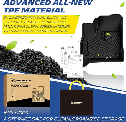 Michelin Vehicle Mats, All-Weather TPE Custom Fit Liner for 2024-2026 Chevy Traverse/2024-2026 GMC Acadia/2025-2026 Buick Enclave 7 Seats(7 Piece), Not Fit 2024 Traverse Limited, Premier