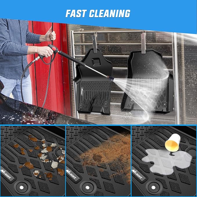 Nilight TPE Floor Mats for Dodge Ram 1500 Crew Cab New Body (Not Classic) 2019 2020 2021 2022 2023 2024 All Weather Custom Fit Heavy Duty Floor Liners