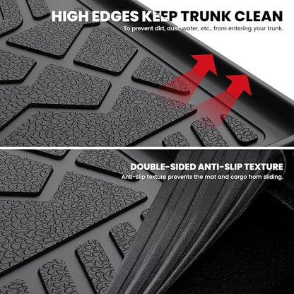 LASFIT Floor Mats & Cargo Mat for Jeep Wrangler JK 2014-2018 Unlimited 4-Door (NOT for JL or 2-Door) All Weather TPE Custom Fit Car Mats Floor Liners Cargo Liner Cargo Mat Black