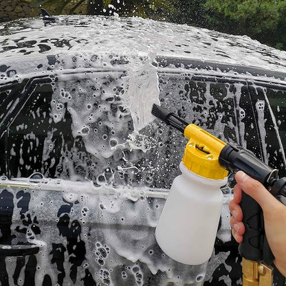 Foam Cannon for Garden Hose，Adjustment Ratio Dial Foam Gun,Car Wash Soap Spray Foamer Yellow