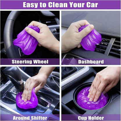 Windshield Cleaner Tool, 17Pcs Car Interior Detailing Kit, Detailing Brush, Towels, Duster, Car Cleaning Kit Interior for RVs, Truck, Trailer (Purple)