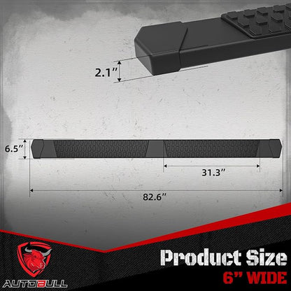 Crew Cab Running Boards Side Steps Compatible with 2019-2026 Chevy Silverado & GMC Sierra 1500 (Excl 2019 Ld/Lt), 2020-2026 2500 HD 3500 HD, Black Textured Aluminum Nerf Bars