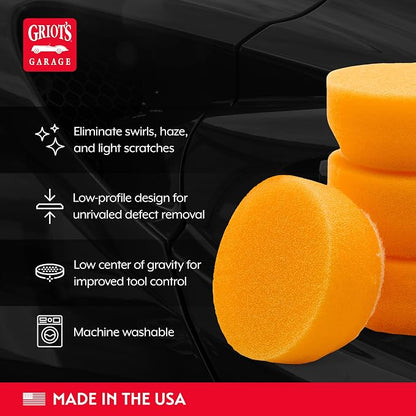 Griot's Garage 1" BOSS Correcting Foam Pads for Car Polishing, Buffing, Detailing and Light to Moderate Auto Paint Correction, Durable, Machine-Washable, Pack of 6