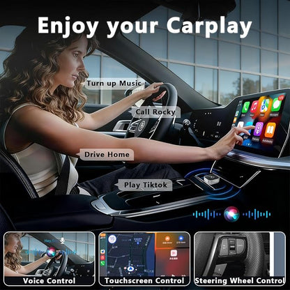 Wireless CarPlay & Android Auto Adapter,DonglePlug & Play Wireless CarPlay Adapter with USB/Type-C Port, Compatible with Most Car Models-Smart Automotive Integration for Drivers,Silver