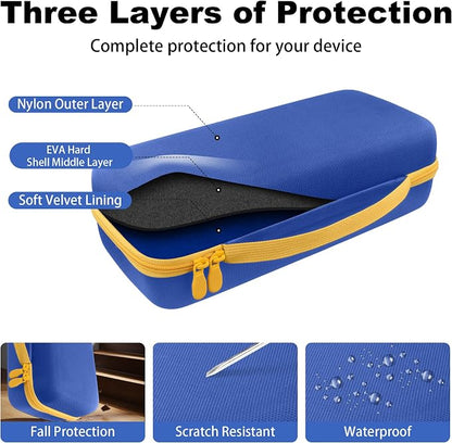 co2CREA Storage Case for Fanttik V8 Apex/Slim V8 Mate/V10 Apex/Slim V10 Mate Portable Mini Cordless Vacuum – Hard EVA Protective Carrying Bag with Accessory Organizer (Blue Case)