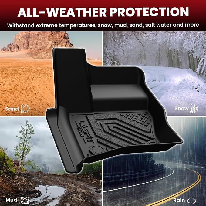 LASFIT Floor Mats for Land Rover Defender 110 2020-2026(Fit 5 Seats), All-Weather Protection TPE Car Mats 2 Rows Floor Liners & Seatback Mats & Trunk Full Set for Defender 110 Accessories, Black