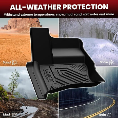 LASFIT Floor Mats for Land Rover Defender 110 2020-2026(Fit 5 Seats), All-Weather Protection TPE Car Mats 2 Rows Floor Liners & Seatback Mats & Trunk Full Set for Defender 110 Accessories, Black