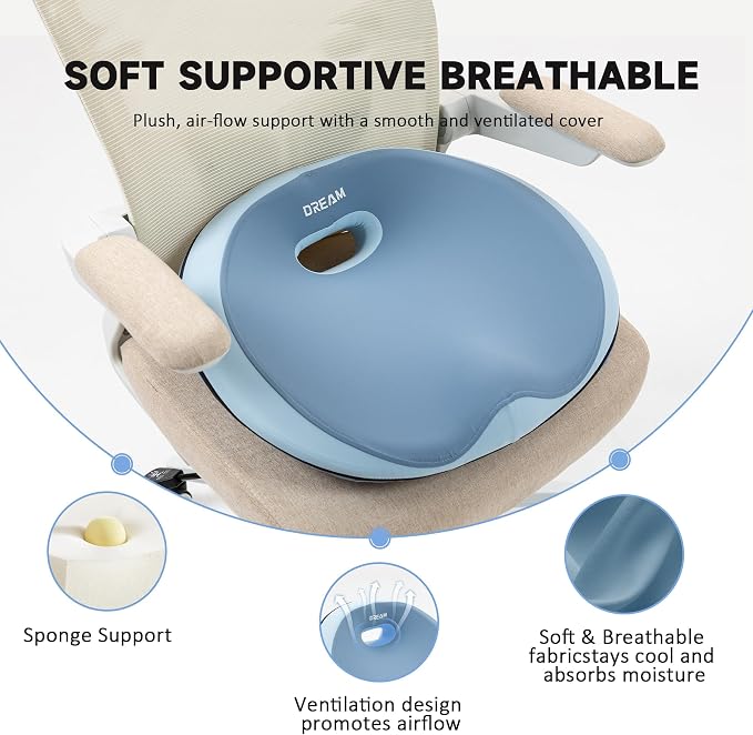 Donut Pillow Seat Cushion with Memory Foam for Tailbone Pain & Sciatica Relief - Ergonomic Hollow Office Chair Pad with Breathable Cover for Home Car Driving