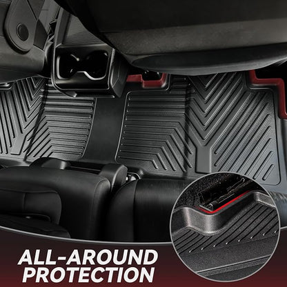 YITAMOTOR Floor Mats Compatible with Toyota 4Runner 2013-2024 & 2014-2023 Lexus GX460, Custom Fit Floor Liners 1st & 2nd Row All Weather Rubber Automotive Mats, Black