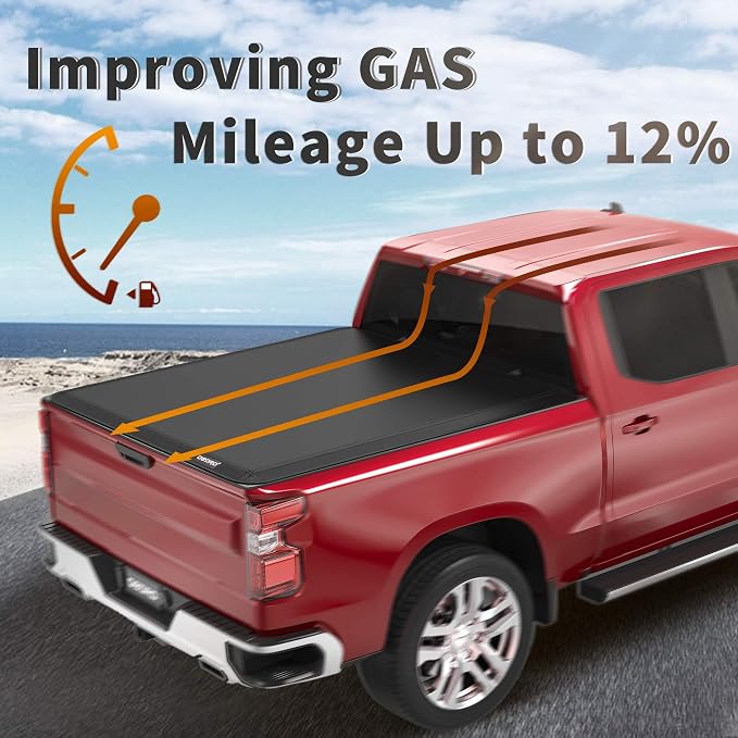 OEDRO Soft Quad Fold Truck Bed Tonneau Cover Compatible with 2019-2026 Chevy Silverado 1500 / GMC Sierra 1500, Fleetside 6.6 Ft Bed Without Multi-Flex Tailgate(Not for Legacy/Limited/2500 3500hd)