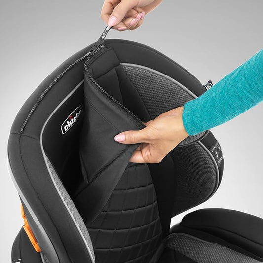 Chicco KidFit Zip Plus 2-in-1 Belt-Positioning Booster Car Seat, Backless and High Back Booster Seat, for Children Aged 4 Years and up and 40-100 lbs., Seascape/Blue