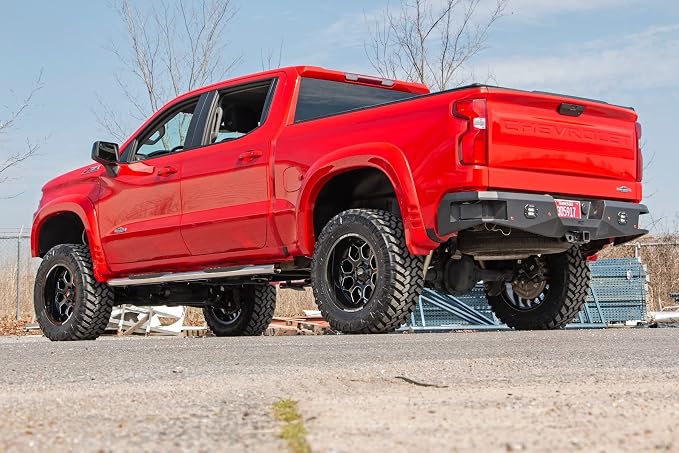 Rough Country Stainless Steel Oval Nerf Steps for Chevy Silverado & GMC Sierra 1500/2500HD/3500HD (2019-2026) Crew Cab - OEM Style Rails with Built-in Side Steps