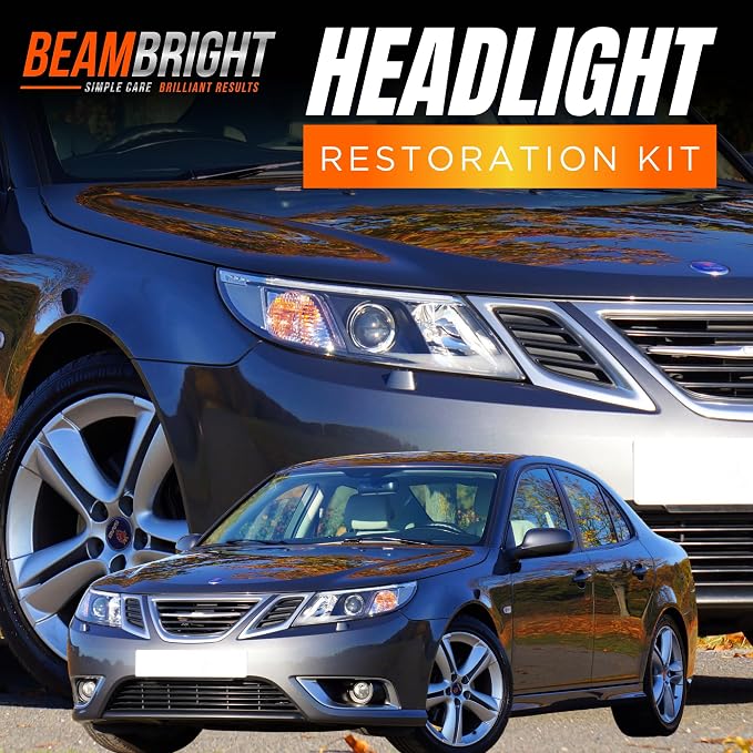 BEAM BRIGHT Ceramic Headlight Restoration Kit – Car Headlights Cleaner & Restorer for Cloudy, Yellowed Headlights - with UV Protection for Durable Clarity & Shine - No Power Tools Needed