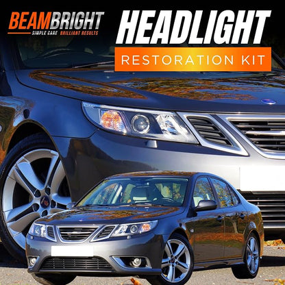 BEAM BRIGHT Ceramic Headlight Restoration Kit – Car Headlights Cleaner & Restorer for Cloudy, Yellowed Headlights - with UV Protection for Durable Clarity & Shine - No Power Tools Needed