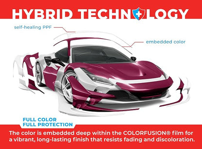 ColorFusion PPF by VViViD, Gloss Dark Star Ruby Magenta Dry Apply PPF Vinyl Car Wrap Roll 20ft x 5ft
