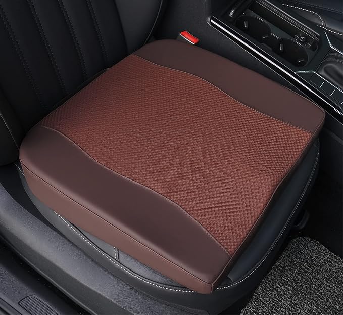 Lofty Aim Car Seat Cushion, Comfort Memory Foam Car Cushions for Driving - Sciatica & Lower Back Pain Relief, Driver Seat Pillow for Auto, Office Chair, Wheelchair - Brown
