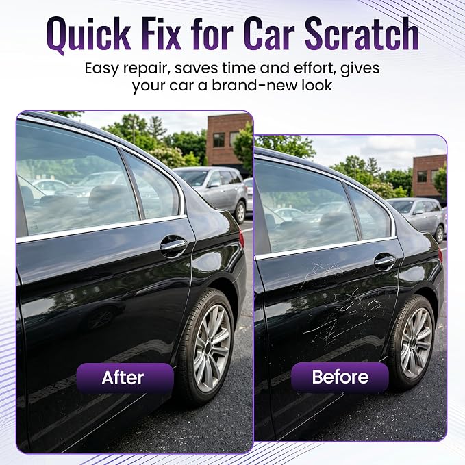 Black Touch Up Paint for Cars, Color Match Car Touch Up Paint, 2-in-1 Universal Car Scratch Repair Pen, Fast-Drying, Easy to Use, Safe & Versatile Use