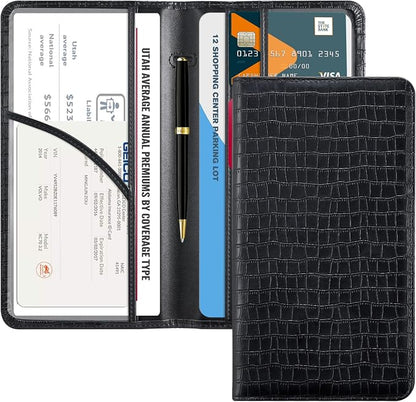CoBak Car Registration and Insurance Holder - Vehicle Glove Box Car Organizer,Auto Truck Comparment Accessories Case with Magnetic Closure for Driver License,Cards