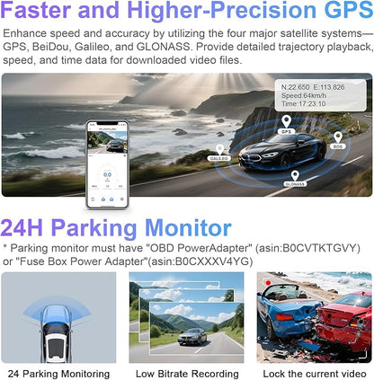 mangoal STARVIS 2 Front 4K HDR Dash Cam IMX678, Custom Fit for GMC Yukon, Yukon XL 2021-2022 (Model B), 5GHz WiFi, GPS, 64GB Card