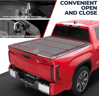 MOSTPLUS Roll-Up Soft Vinyl Truck Bed Tonneau Cover Compatible with 2007-2013 Toyota Tundra Fleetside w/Deckrail System 8 FT 97.6 inch On Top