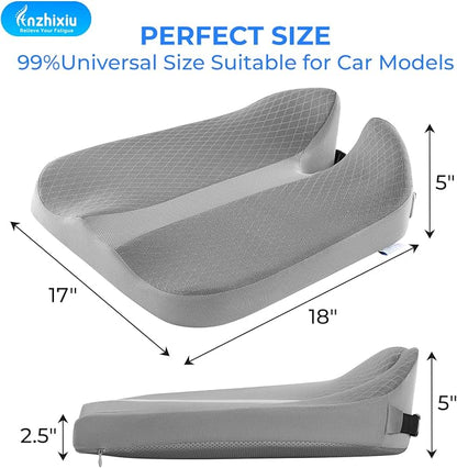 anzhixiu Elevated Car Seat Cushion for Improved View- Reduces Lower Back Pressure- Gray