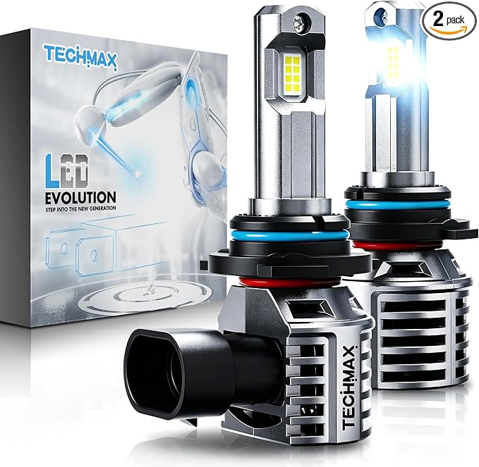 TECHMAX 90 06 Fog w/Cooling Fan, +600% Ultra Brightness 6500K Xenon White 30000lm Plug and Play Compatible with Silverado 1500/2500/3500 Sierra Yukon Corolla Camry Land Cruiser 4Runner, Pack of 2