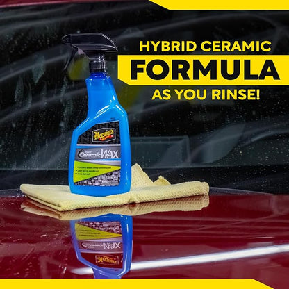 Meguiar's Hybrid Ceramic Wax, Easy-to-Use Spray Wax for Car Detailing with the Superior Protective Power of Advanced SiO2 Hybrid Barrier Technology, 26 Oz Spray Bottle (Pack of 6)