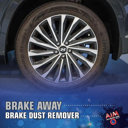 AIM Chemicals Brake Away Non-Acid Wheel & Tire Cleaner - Heavy Duty Degreaser & Engine Cleaner - Removes Brake Dust, Grease, Grime, Aluminum Brighteners - Ideal for Cars, Boats, RVs & Equipment, 5 Gal