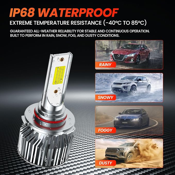 Compatible For Chevy Silverado 1500 2500HD 3500HD 2007-2015 Driving Light Bulb,600% Brightness High Low Beam Fog Light Bulbs Combo,Plug and Play,6500K White Bulbs,IP68 4pcs