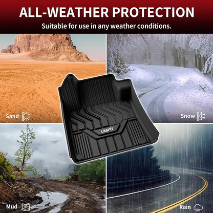 LASFIT Floor Mats for Nissan Altima 2026 2025 2024 2023 2022 2021 2020 2019, Custom Fit All Weather Durable TPE Floor Liners for 2019-2026 Altima S/SL/SR/SV/Platinum 1st & 2nd Row Car Mats,Black