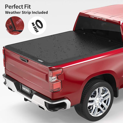 oEdRo Soft Tri-Fold Truck Bed Tonneau Cover Compatible with Dodge Ram 1500 2002-2026 (Inclu. Classic & New), Fit for Dodge Ram 2500 3500 2003-2026, Fleetside 6.4 Ft Bed w/o Ram Box