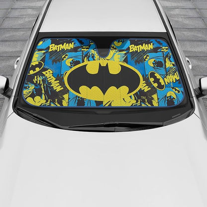 BDK Classic Batman Front Windshield Auto Shade, Accordion Folding Auto Sunshade for Car Truck SUV-Blocks UV Rays Sun Visor Protector, Keeps Your Vehicle Cool-58 x 27 Inch