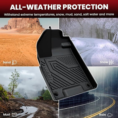 LASFIT Floor Mats & Cargo Mat for Honda Passport 2019-2025, All Weather TPE Custom Fit Car Floor Liner, 1st & 2nd Row & Trunk Mat, Black (EX-L/TrailSport/Elite/Touring/Sport/Black Edition)