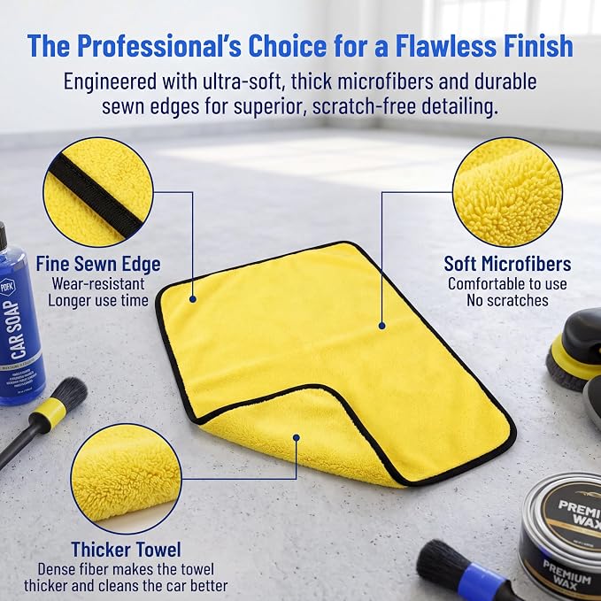 Complete Car Detailing Kit 15 Pieces, Includes Wash Mitt, Microfiber Towels, Wheel Brush, Detail Brushes & Portable Carry Bag
