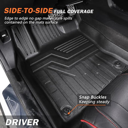 KUST Floor Mats Set for Kia Sorento 2021-2025 2026 (6 Seater, Not for Hybrid), All Weather Rear Trunk Cargo Liner with 2nd Row Back Seat Protector Full Set Car Mats Accessories TPE Rubber Raised Edge