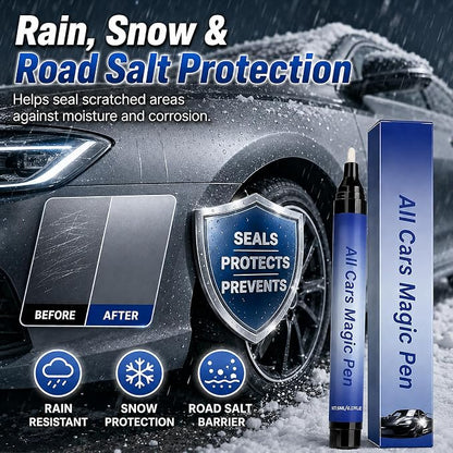 2026 New Magic Car Scratch Remover Pen, For Any Car Color Scratch Remover Pen,For Deep & Light Scratches, Chips & Scuffs, Long-Lasting Weather-Resistant Scratch Repair Tool for Most Vehicles.