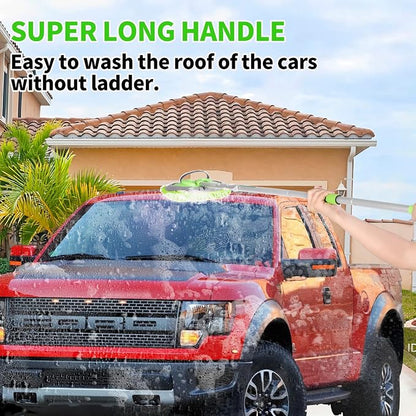 14Pcs Car Wash Kit, 62'' Car Wash Brush with Long Handle, Microfiber Scratch-Free Carwash Brush Mop Mitt Kit Car Car Washing Supplies Cleaning Kit for Cars RV SUV Truck Boat Green