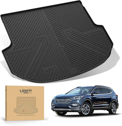 LASFIT Cargo Mat for Hyundai Santa Fe Sport 2018 2017 2016 2015 2014 2013, All Weather TPE Custom Fit Car Trunk Mats Cargo Liners Accessories for Santa Fe Sport 2013-2018, Black